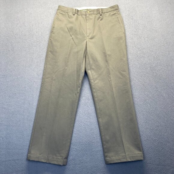 Orvis Mens Size 34 ,100% Cotton Pants ,Flat Front - Picture 1 of 10